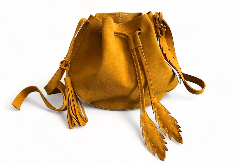 Mustard yellow bucket bag discount